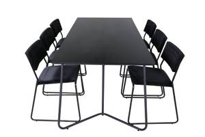 Essgruppe Pippi 22 (7-teilig) Schwarz - Massivholz - 90 x 75 x 190 cm