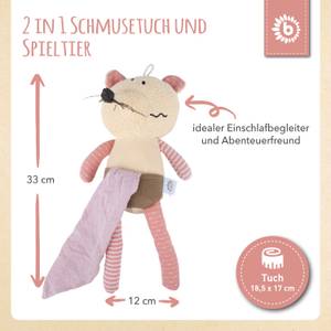 Kuscheltier mit Schmusetuch Maus Beige - Textil - 12 x 8 x 33 cm