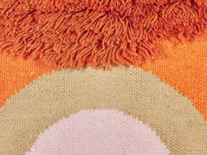 Suspension murale en tissu KAMALIA Marron - Orange - Rose foncé - Blanc - Fibres naturelles - 58 x 112 x 4 cm