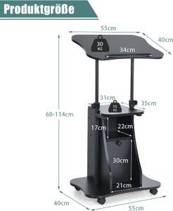 Stehpult CB10371DK Schwarz - Holzwerkstoff - 40 x 114 x 50 cm