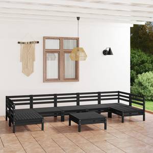 Ensemble de meubles de jardin Noir - Bois massif - Bois/Imitation - 64 x 29 x 64 cm