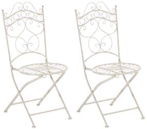 Chaises de jardin Indra Lot de 2 Blanc crème