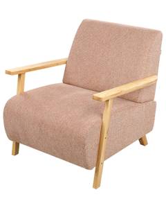 Fauteuil LESJA Chêne clair - Rose foncé