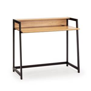 Schreibtisch Naia 1 Regal Eiche/Schwarz Braun - Holzwerkstoff - 105 x 92 x 56 cm