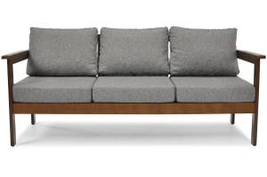 Gartensofa BELLA 3 Braun - Grau - Massivholz - 113 x 70 x 70 cm