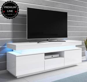 TV-Lowboard Persis - Weiß Weiß - Holzwerkstoff - Kunststoff - 130 x 46 x 35 cm