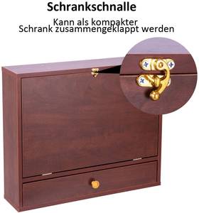 Wandtisch Schreibtisch klappbar Braun - Holzwerkstoff - 51 x 50 x 60 cm
