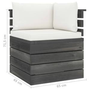 Garten-Lounge-Set (5-teilig) 3005332 Weiß - Massivholz - Holzart/Dekor - 60 x 42 x 60 cm