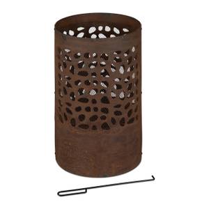 Brasero de jardin avec pare-étincelles Marron - Métal - 37 x 60 x 37 cm