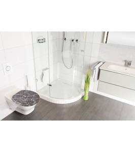 WC-Sitz mit Absenkautomatik Marmor Grau Grau - Holzwerkstoff - 38 x 6 x 47 cm