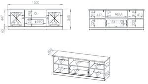 Wohnzimmer-Set LILLE 4-teilig Weiß - Holzwerkstoff - 300 x 86 x 40 cm