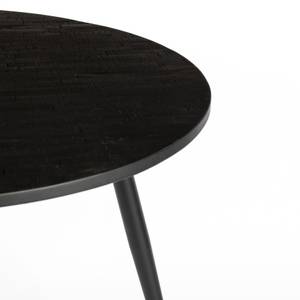 Table à manger Mo Noir - En partie en bois massif - 110 x 76 x 110 cm