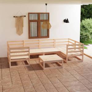 Salon de jardin (lot de 7) 3009772-1 Marron - Bois massif - Bois/Imitation - 70 x 30 x 70 cm