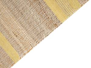 Tapis tressé TALPUR Beige - Crème - Bleu pétrole - Jaune