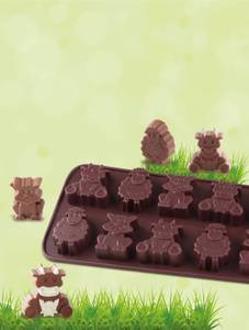 Dr. Oetker Schokoladenform Kleine Farm Braun - Kunststoff - 21 x 23 x 2 cm