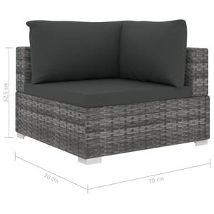 Garten-Lounge-Set Grau - Polyrattan - 74 x 26 x 74 cm