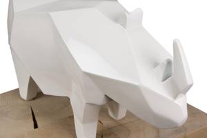Skulptur Rhino Pride Weiß - Kunststein - Kunststoff - 14 x 20 x 40 cm