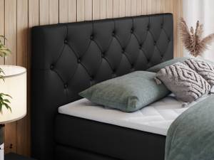 Boxspringbett KING VELEN Schwarz - Breite: 200 cm - H3 - Kunstleder