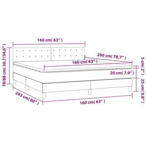 Boxspringbett 3017288-28 Taupe - Breite: 160 cm