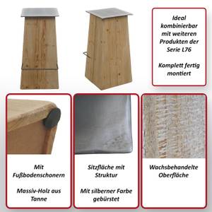 Barhocker L76 Braun - Grau - Holzwerkstoff - Holzart/Dekor - Holz teilmassiv - 47 x 75 x 39 cm