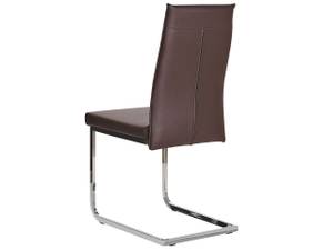 Chaise de salle à manger ROCKFORD Marron - Marron foncé - Argenté