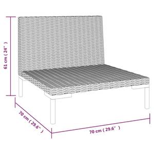 Gartensofa 318602 (2er Set) Grau - Metall - Polyrattan - 70 x 61 x 70 cm