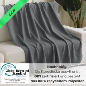 Fleecedecke eco-line 100% recycelt Dunkelgrau