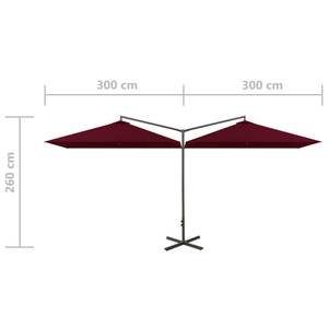 Parasol d'extérieur Marron - Métal - Textile - 290 x 260 x 600 cm