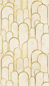 Fototapete Artdeco Metallic Beige - Gold - Weiß - Kunststoff - Textil - 159 x 280 x 1 cm