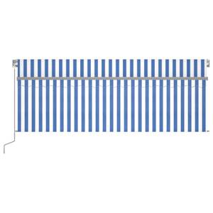 Auvent rétractable 3014352-1 Bleu - Blanc - Largeur : 400 cm