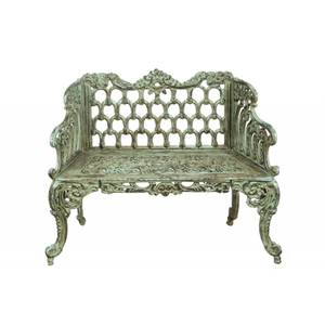 Banc de Jardin Art Nouveau Vert - Métal - 48 x 89 x 112 cm