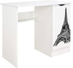 Bureau blanc ROMA - Tour Eiffel Bois manufacturé - 50 x 77 x 90 cm