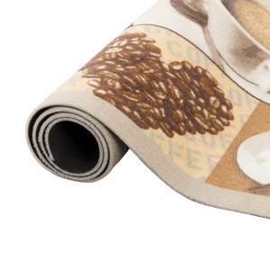 Küchenläufer Teppich Trendy Kaffee Heart Beige - Textil - 45 x 1 x 145 cm