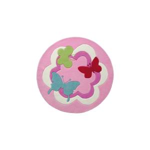 Kinderteppich Butterfly Party Pink - Textil - 150 x 10 x 150 cm