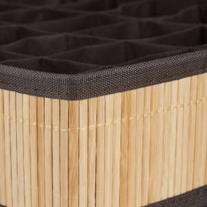 2 x Krawattenbox Bambus natur Braun - Bambus - Textil - 30 x 10 x 33 cm