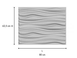 Wandplatte ONDIA 6er-Set (3 m²) Weiß - Holzwerkstoff - 2 x 62 x 80 cm