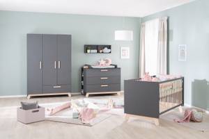 Babyzimmer-Set Jara (3-teilig) Grau - Holzwerkstoff