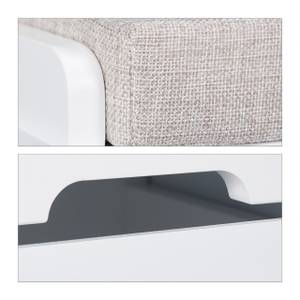 Banc avec espace de rangement blanc Gris - Blanc - Bois manufacturé - Matière plastique - Textile - 105 x 44 x 35 cm