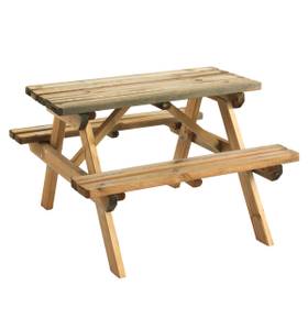 Picknicktisch WAPITI L. 90 cm Braun - Holzwerkstoff - 90 x 57 x 90 cm