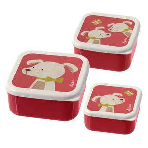 Snackboxen Tiere 3er Set Rot - Kunststoff - 12 x 6 x 12 cm