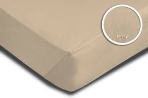 2 Spannbettlaken Jersey beige 140x200 cm Beige - Textil - 140 x 25 x 200 cm