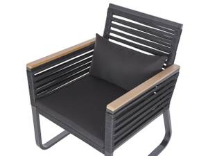 Chaise de jardin CANETTO Noir - Marron - Métal - 60 x 83 x 65 cm