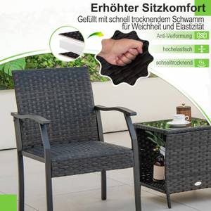 Balkonset ZB33402 (3-teilig) Braun - Rattan