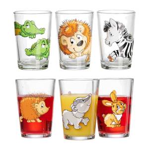 Kindergläser Happy Zoo Waldtiere 6er Set Glas - 7 x 10 x 7 cm