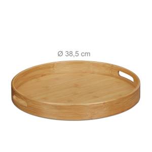 Plateau de service rond en bambou Marron - Bambou - 39 x 5 x 39 cm