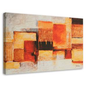 Leinwandbild Abstrakt Orange wie gemalt 120 x 80 cm