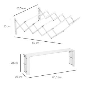 Wäscheständer 850-142 Weiß - Metall - 60 x 20 x 64 cm