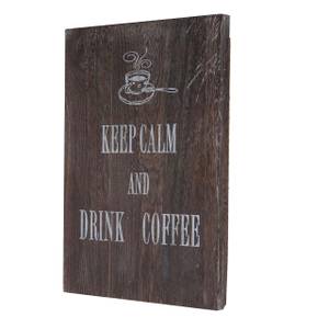 Wandschild Coffee Shabby-Look Braun - Holzart/Dekor - Holz teilmassiv - 31 x 41 x 2 cm