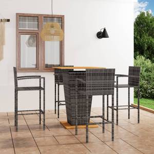 Garten-Bar Set (5-teilig) 3008866-2 Grau - Kunststoff - Polyrattan - 80 x 110 x 80 cm