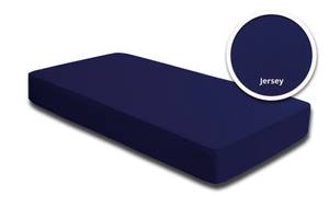 Spannbettlaken Jersey navy blau 140x200 Blau - Textil - 140 x 25 x 200 cm
